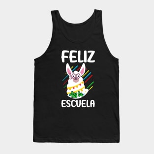 Llama Feliz 100 dias de escuela - 100 days of school Spanish Tank Top